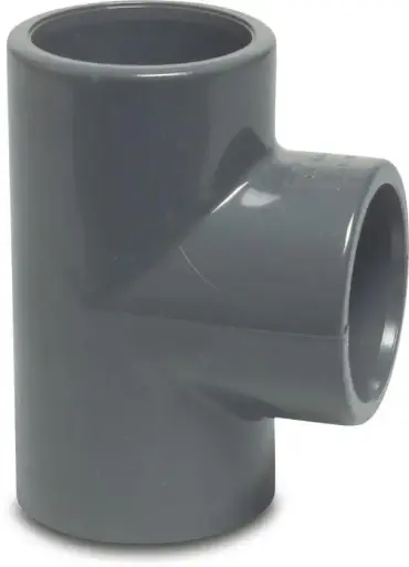 Té à coller PVC-U gris 16bar